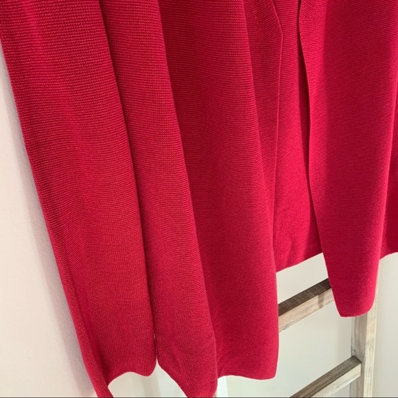 Eileen Fisher Tencel Silk Blend Angled Cardigan Radish Size Medium - Picture 5 of 15